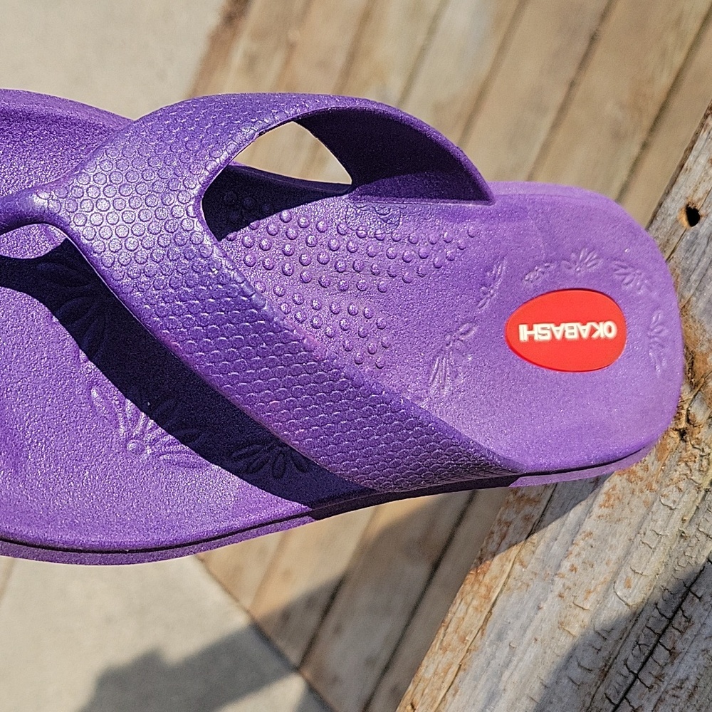 Women's Okabashi Flip Flops Beach Shoes Small (6). Made In USA. Almost Like New - Picture 7 of 7